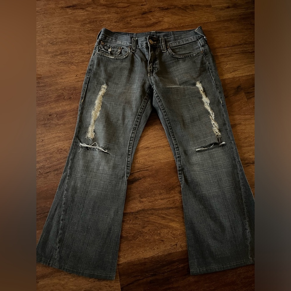 True Religion Jeans Joey 34x28 RN 112790 Black Distressed